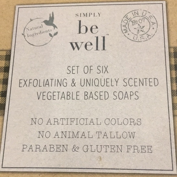 Simply Be Well Set of 6 Exfoliating Scented Vegie Based Soaps 12oz NWT Boxed Set - Picture 5 of 16